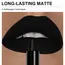 Matte black lipstick, long-lasting waterproof, no creases, Gothic dark makeup party, Halloween cosplay makeup