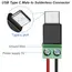 1-4Pcs 5V Crimp Terminal Block Green Data Transfer Charging Connector 5V Solderless Plug USB C To 2Pin Terminal Adapter Screw