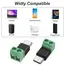 1-4Pcs 5V Crimp Terminal Block Green Data Transfer Charging Connector 5V Solderless Plug USB C To 2Pin Terminal Adapter Screw