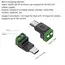1-4Pcs 5V Crimp Terminal Block Green Data Transfer Charging Connector 5V Solderless Plug USB C To 2Pin Terminal Adapter Screw