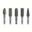 5pcs Hex Shank Rotary Steel File Set for Drilling, Grinding, Sanding & Engraving - Durable Carbon Steel, Dark Gray