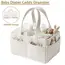Baby Diaper Caddy Organizer Corduroy Diaper Storage Basket with Handle Foldable Multi-pocket Newborn Nappy Storage Organizer