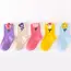 5 Pairs Girls Socks Cute Cartoon Flower Pattern Comfortable Breathable Kids Socks