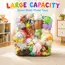 Storage Bag Clear PVC, Large Capacity Sofa Seat Cube Lounger with Zipper, Stuffed Animal Storage Bean Bag Chair Cover Plush Toy