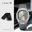 TOMI 2026 New Fashion Men's Quartz Watch Simple Square Dial Rubber Strap Waterproof Analog Wristwatch