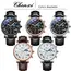 CHENXI 973 Men Quartz Watch Fashion Business Moon Phase Date Multifunctional Chronograph Leather Strap Wristwatch
