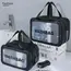 Dry-wet separation double transparent PU makeup bag portable washing bag cosmetic storage bag travel fitness swimming essentials