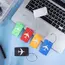 5PCS Durable Aluminum Luggage Tag Fashion Anti-theft Steel Ring Design Luggage Identification Aircraft Check-in Sling Tag