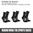 WRELS Merino Wool Thermal Socks for Men Moisture Wicking Thicken Warm Ski Hiking Cushioning Compression Sports Toe Socks