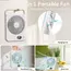 Mini Portable Fan USB Desk Fan Rechargeable Table Fan Small Wall Mounted Ceiling Fan 5 Speeds Powerful Wind Foldable Camping Fan