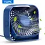 TOPK Mini Portable Fan USB Desk Fan Table Strong Airflow &Quiet Operation 3 Speed Wind 360°Rotatable Standing fans for room Home