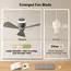 12000mAh Ceiling Fans Portable Camping Fan Tent Air Circulator Cooler Outdoor Rechargeable Electric Fan LED Light Remote Control