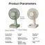 KINSCOTER Vintage Desktop Fan 2000mAh 90° Tilt Adjustable Mini Rechargeable Fan 5 Gear Speed for Home/Office/Student/Gift