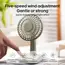 KINSCOTER Vintage Desktop Fan 2000mAh 90° Tilt Adjustable Mini Rechargeable Fan 5 Gear Speed for Home/Office/Student/Gift